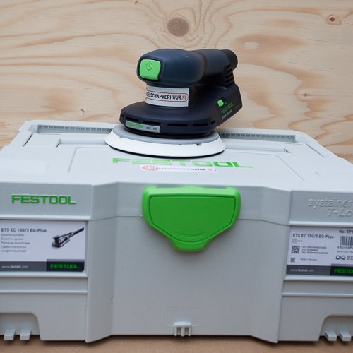 Schuurmachine ETS 150 5 huren bij Utrecht Festool excentrische schuurmachine in systainer te huur