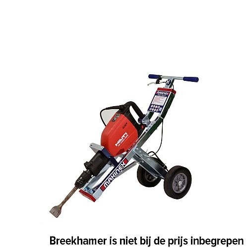 Breekhamer trolley huren Plavuizen hakken met de jackhammer trolley